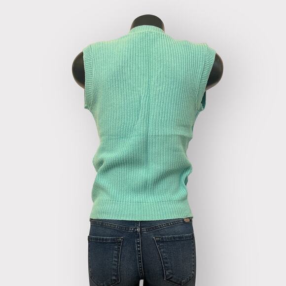 Rags Knitwear VINTAGE Womens Chunky Knit Sweater Vest sz S Pastel Twee Cute - Picture 3 of 6